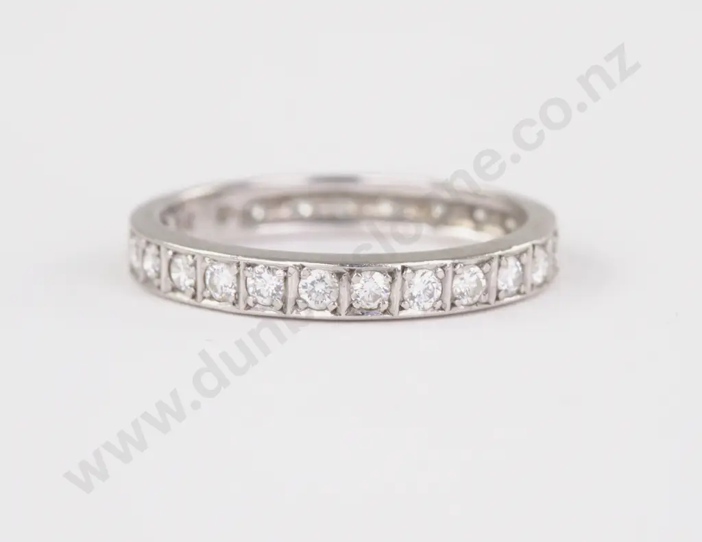 All Platinum 25Stone Diamond Eternity Band Image 1++