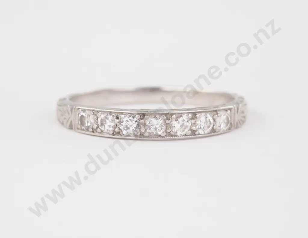 All Platinum Seven Stone Diamond Eternity Band Ring Image 1++