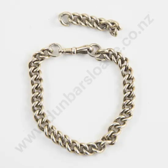 9ct on S/S Fancy Curb Link Bracelet