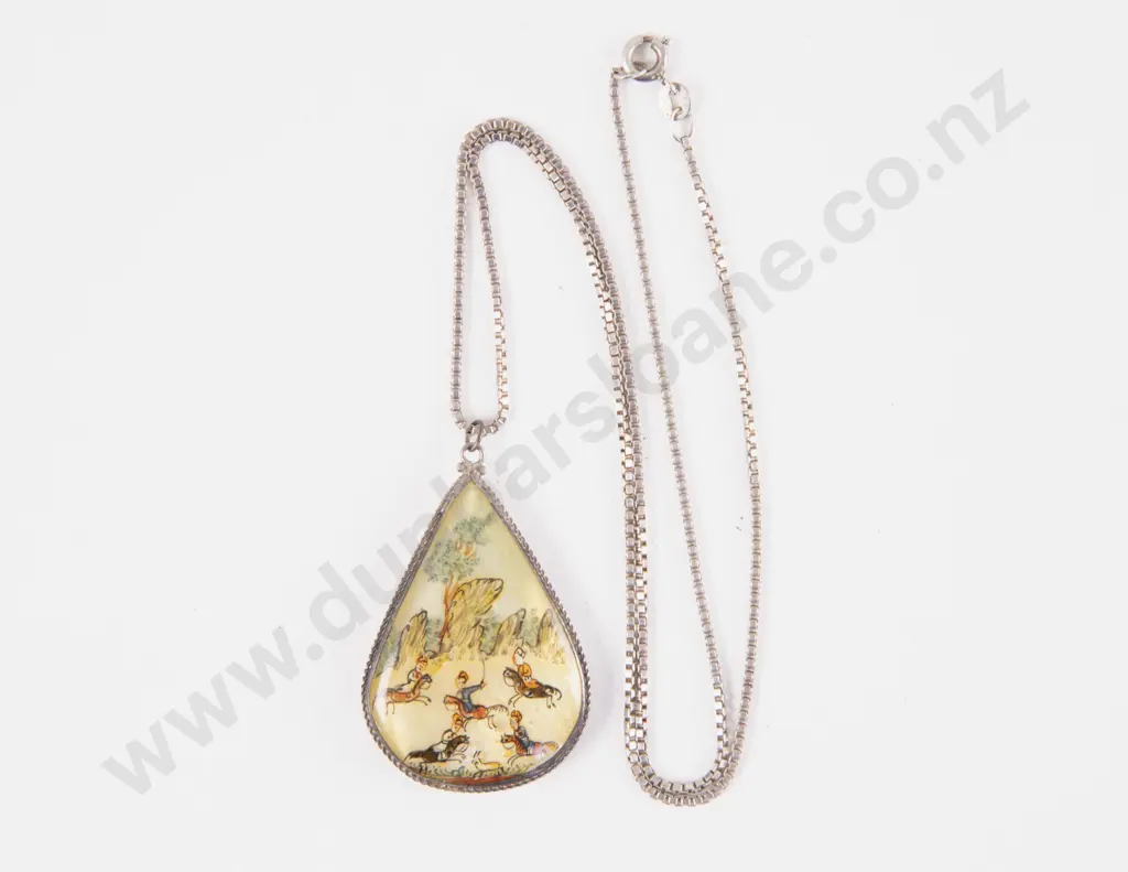 S/S Persian Hand Painted MOP Pendant Image 1++