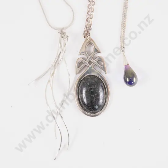 Three S/S Fancy Pendants