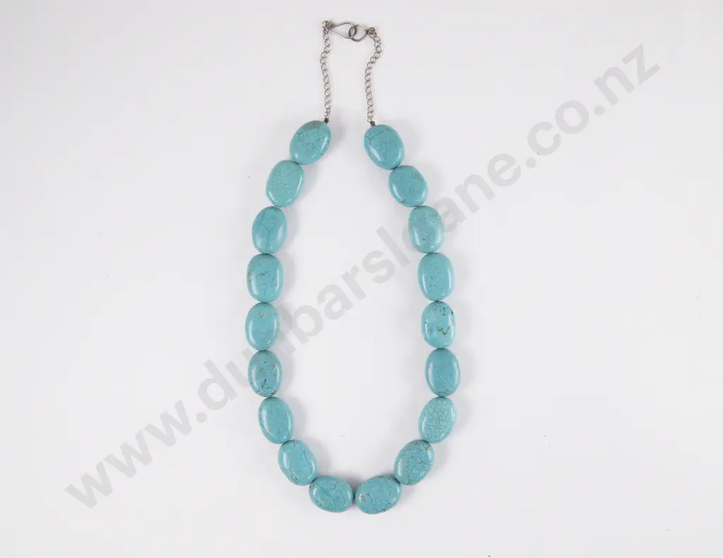 Single Strand Beaded Turquoise Necklace Image 1++