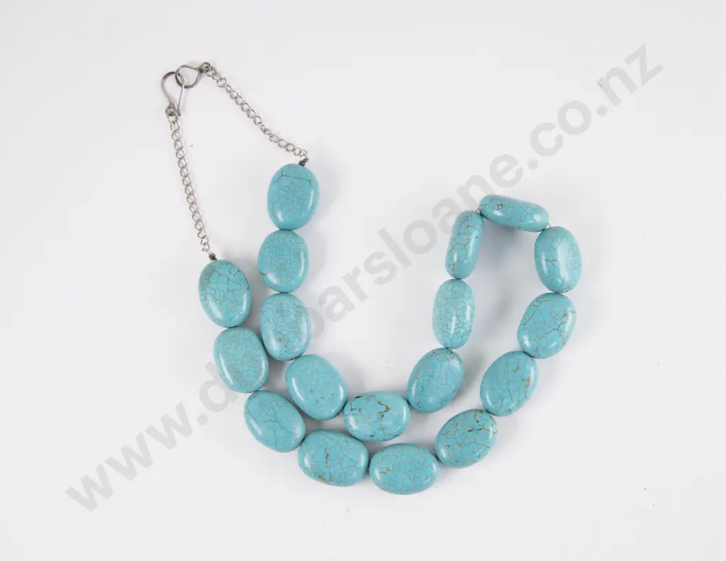 Single Strand Beaded Turquoise Necklace Image 1++