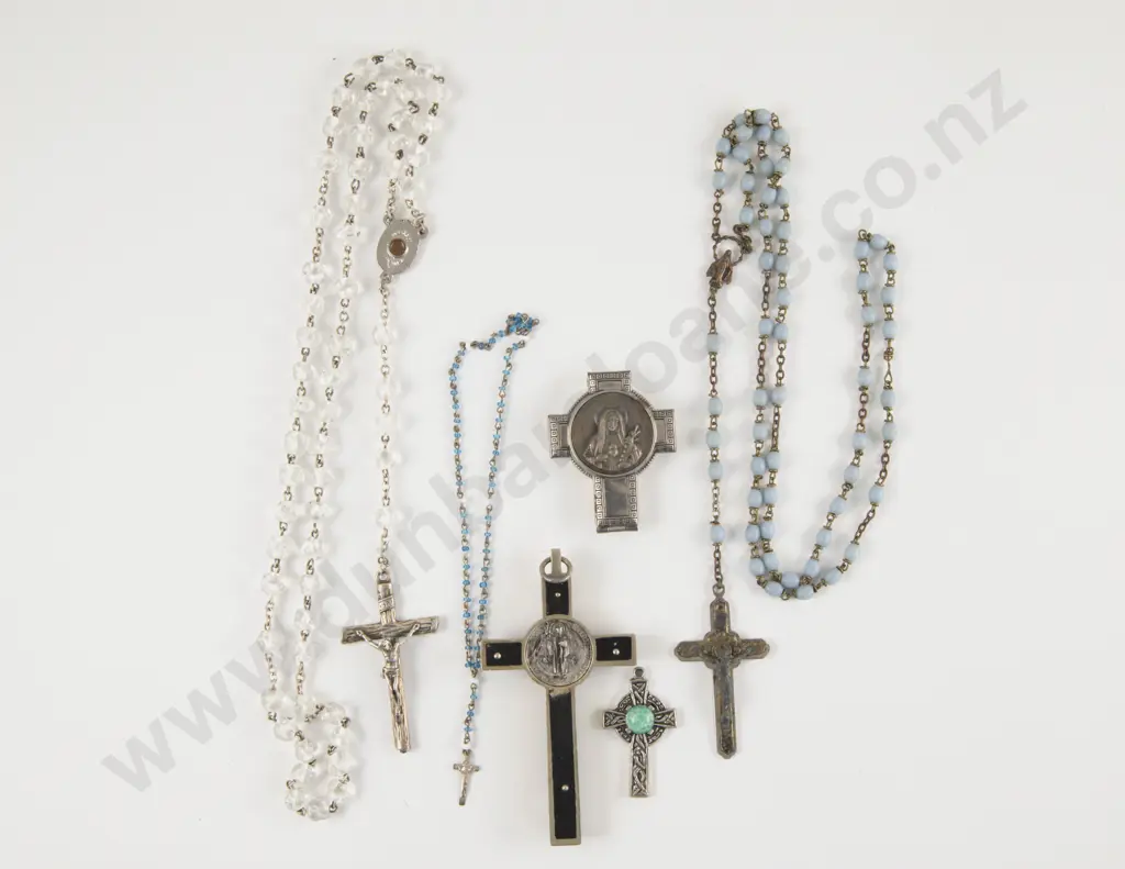 Three Rosary Beads and Three Cross Pendants Image 1++