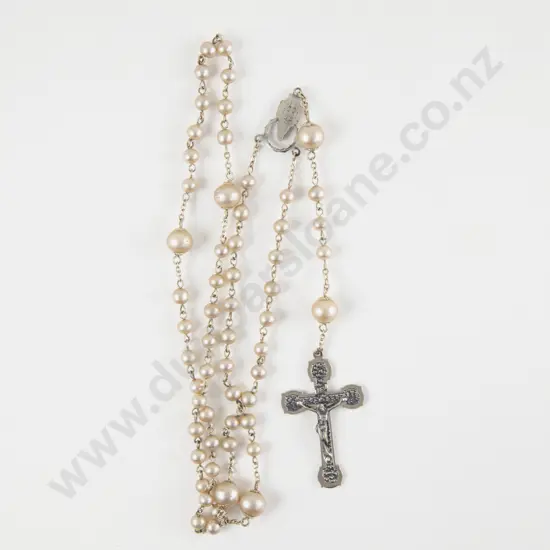 Vintage Imitation Pearl Rosary