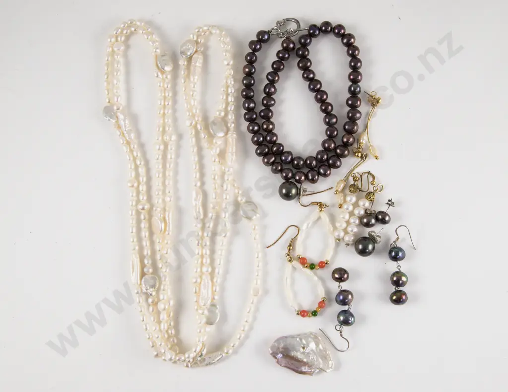 Freshwater and Keshi Pearl Opera Length Necklace Image 1++