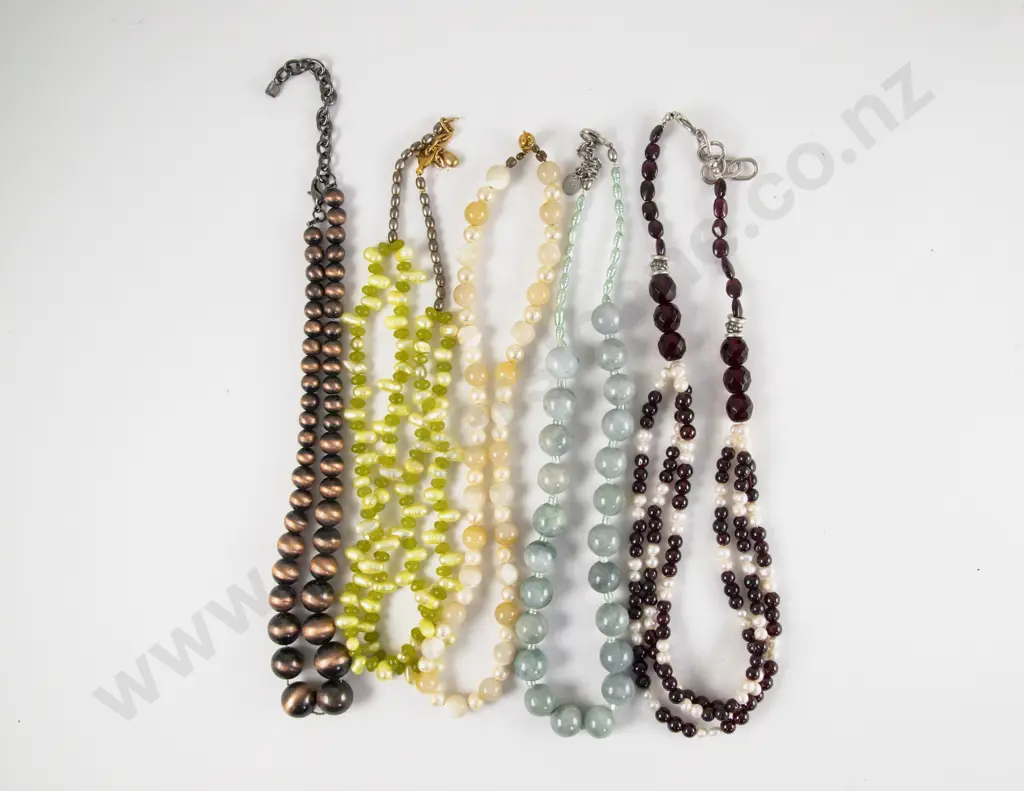 Five Various Beaded Necklaces Image 1++