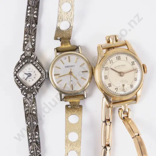 Vintage .925 Silver and Marcasite Ladies Wrist Watch and Two Others