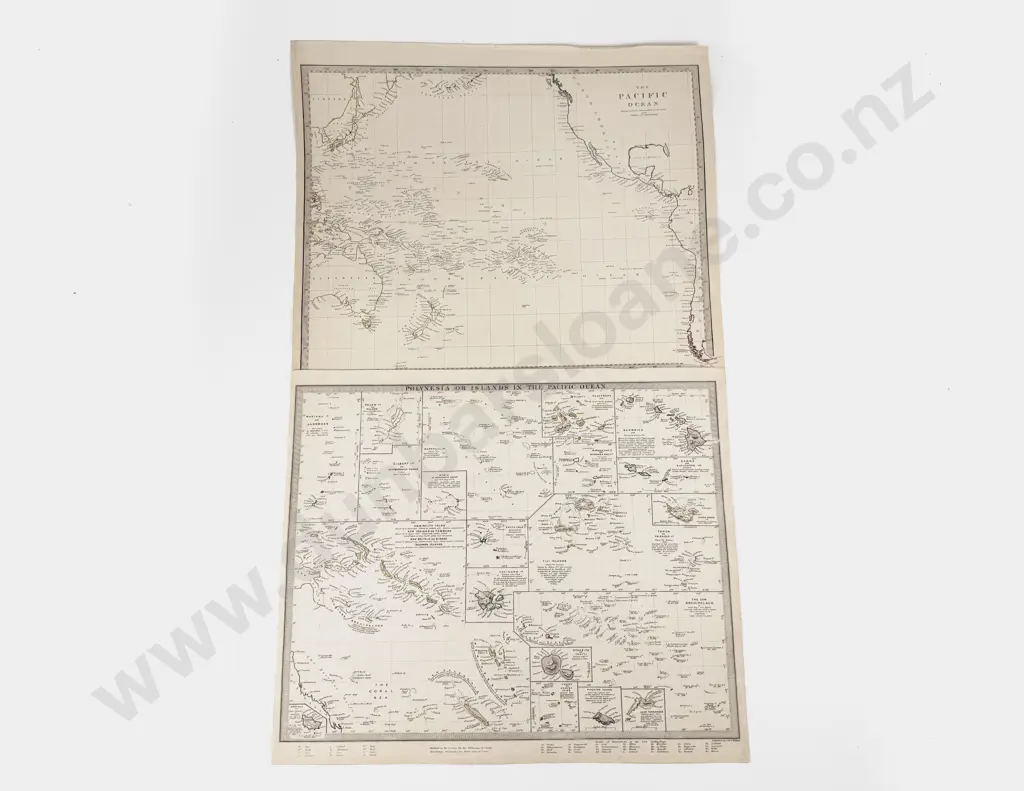 J & C Walker - 2 Maps Of The Pacific Ocean Image 1++