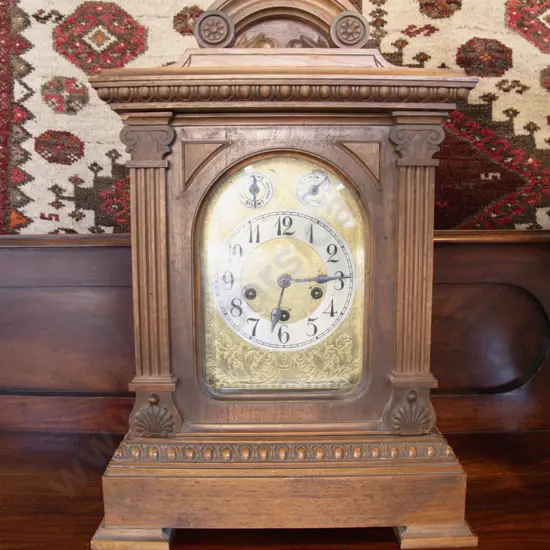 Late C19th German Walnut Bracket Clock