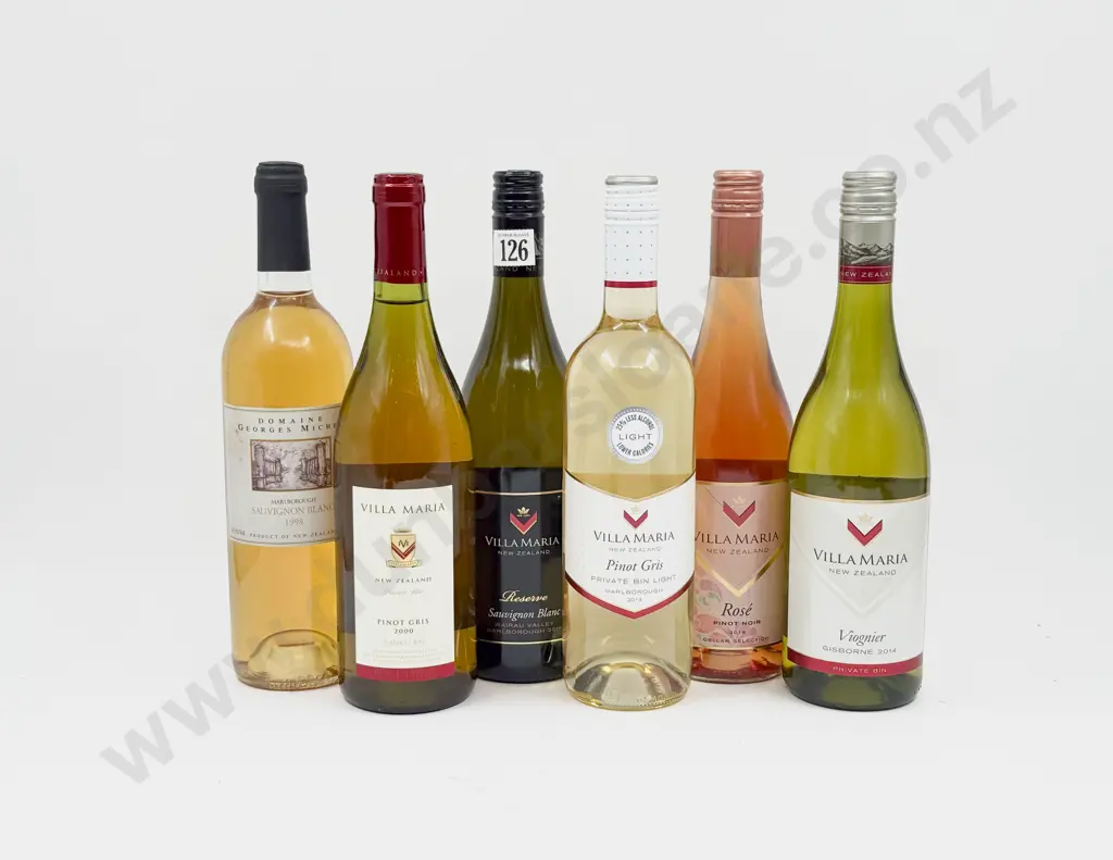 5 Bottles Assorted Villa Maria Estate and 1 George Michel 1998 Sauvignon Blanc Image 1++