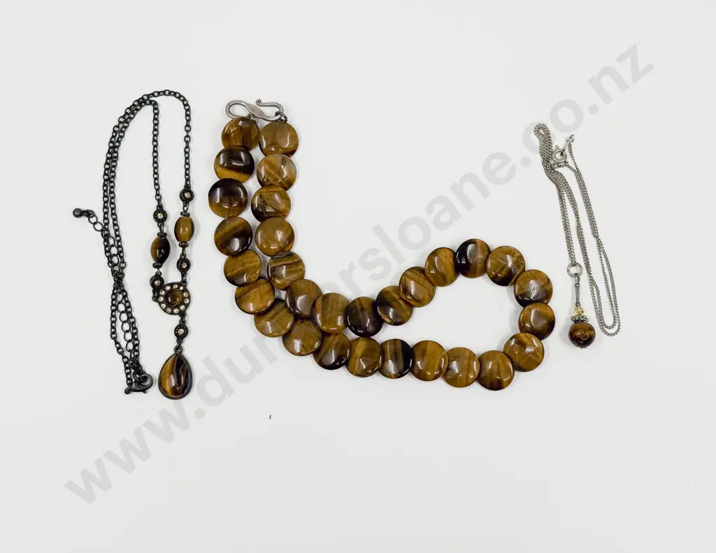 Three Tiger Eye Necklaces Image 1++