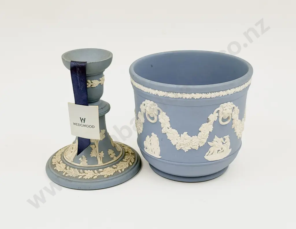 Wedgwood Candlestick & Small Planter Image 1++