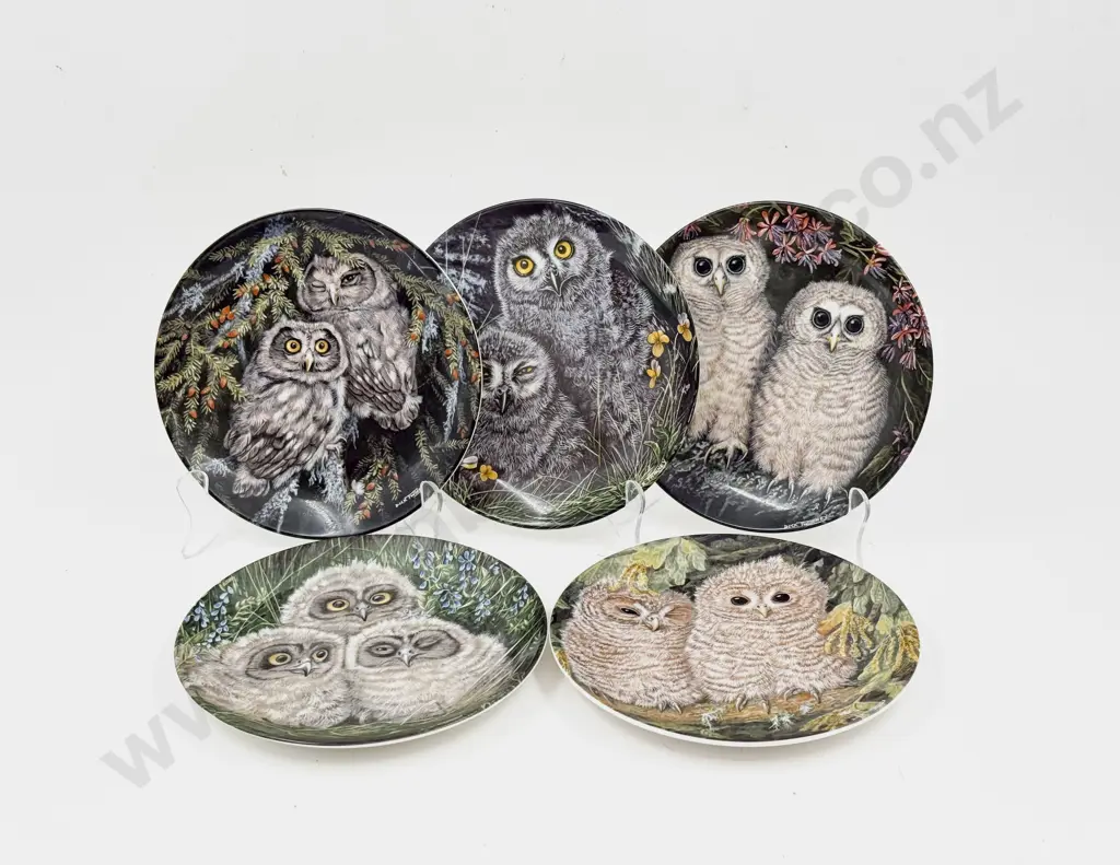 Five Assorted "The Baby Owls" Wedgwood Side Plates Image 1++