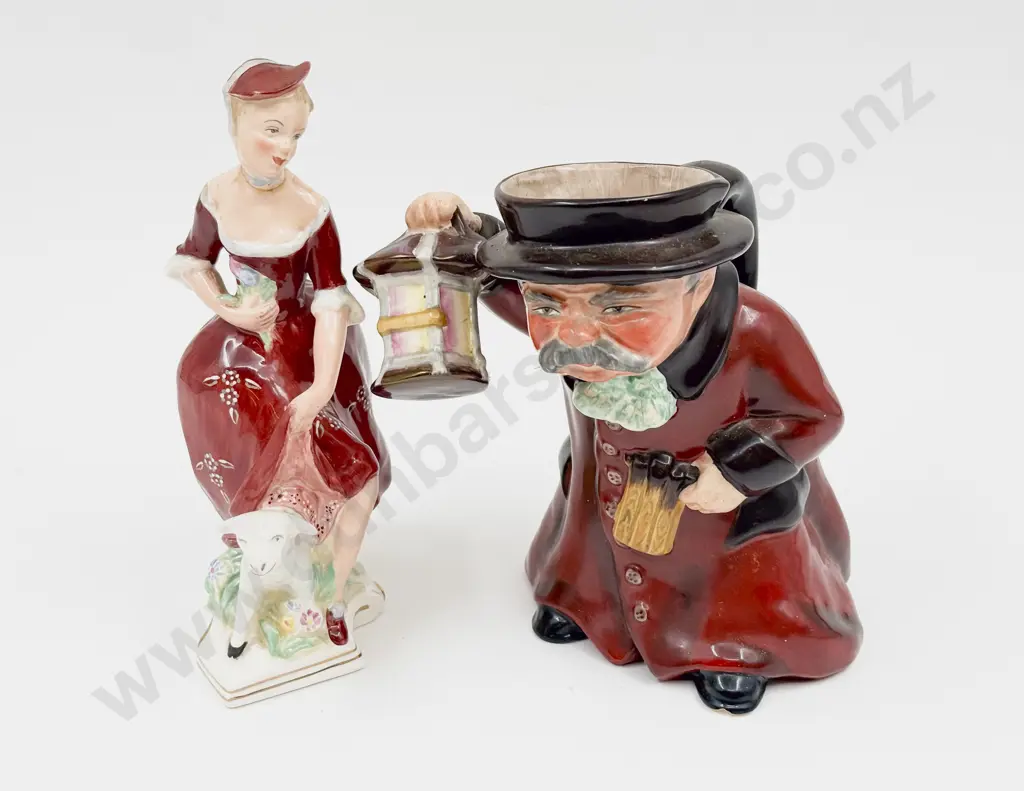 Two Pieces of Wedgwood & Co. incl Character Jug "Night Watchman" & Figure (Faults) Image 1++