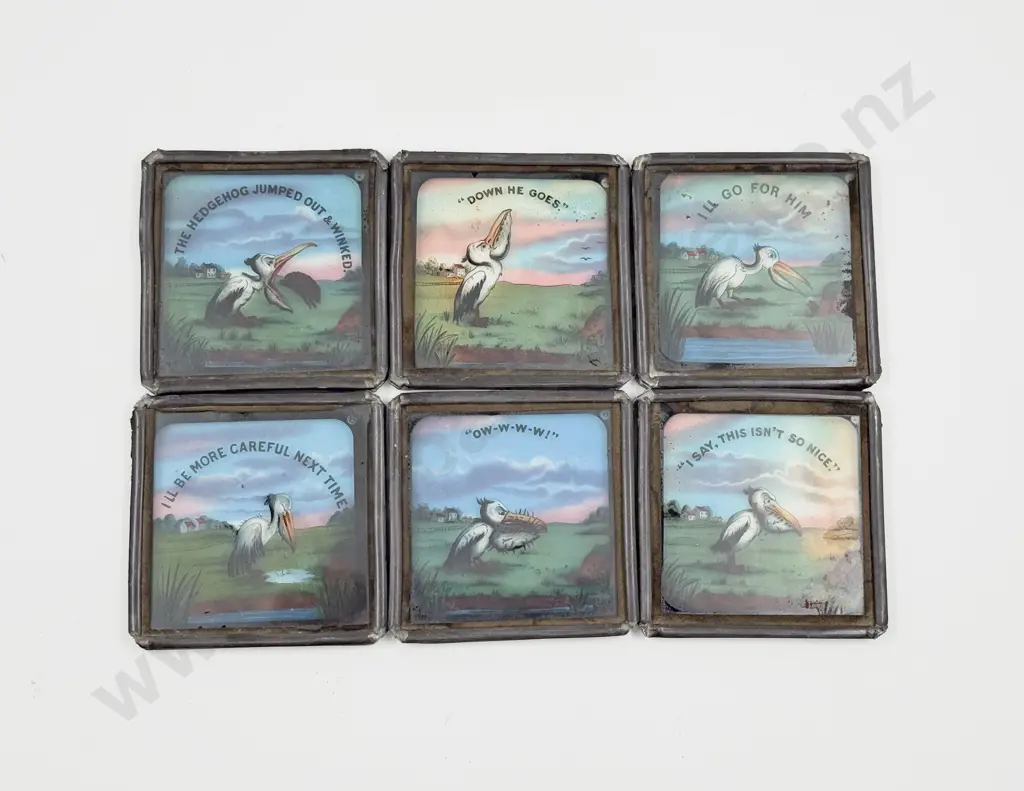 Six Glass Magic Lantern Slides Image 1++