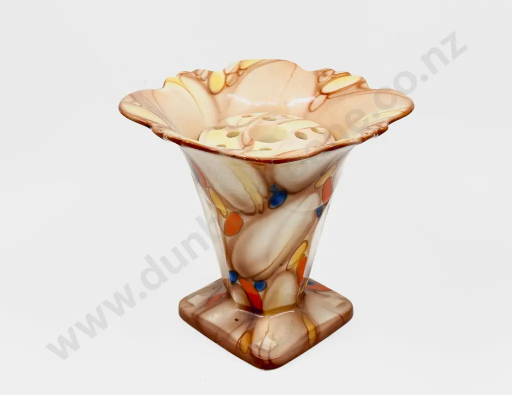 Falconware "Burma" Pattern Vase with Flower Frog Image 1++