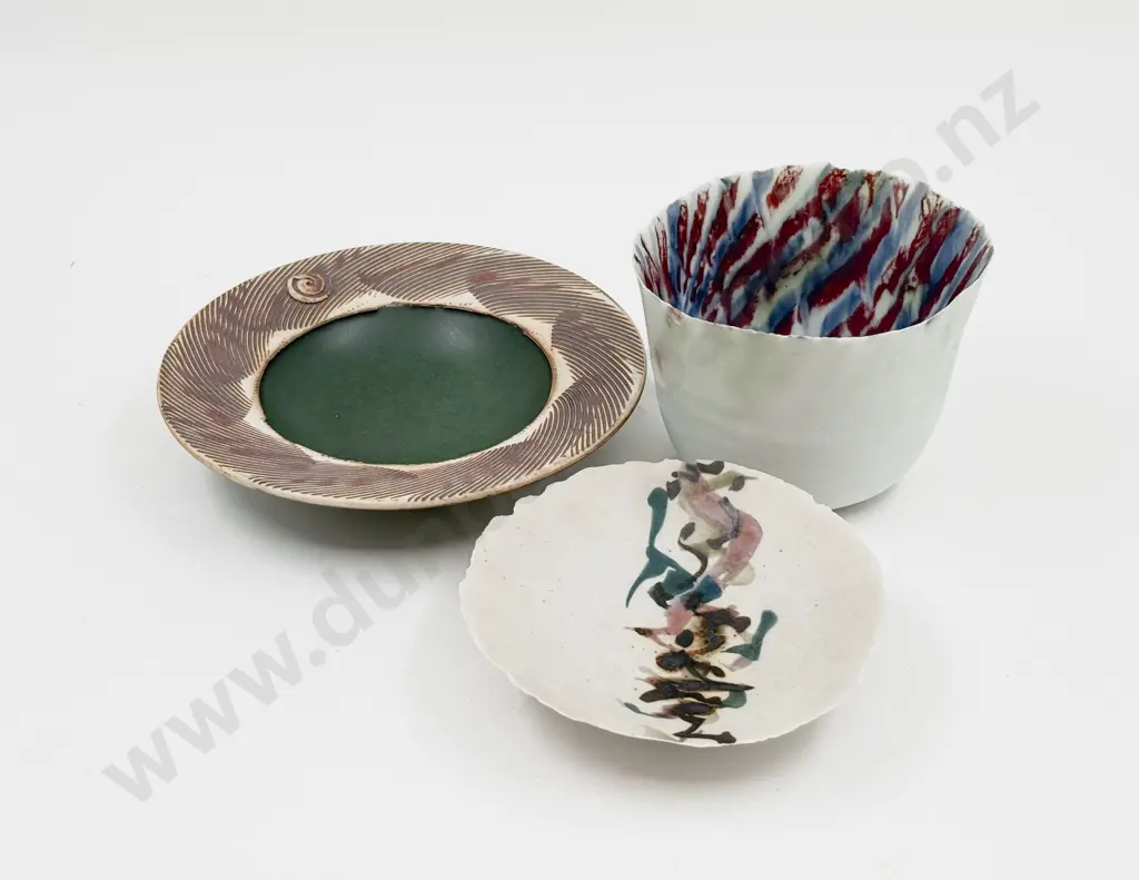 Barry & Diane Woods Pottery Bowl together with Peter Shearer Bowl & Other Image 1++