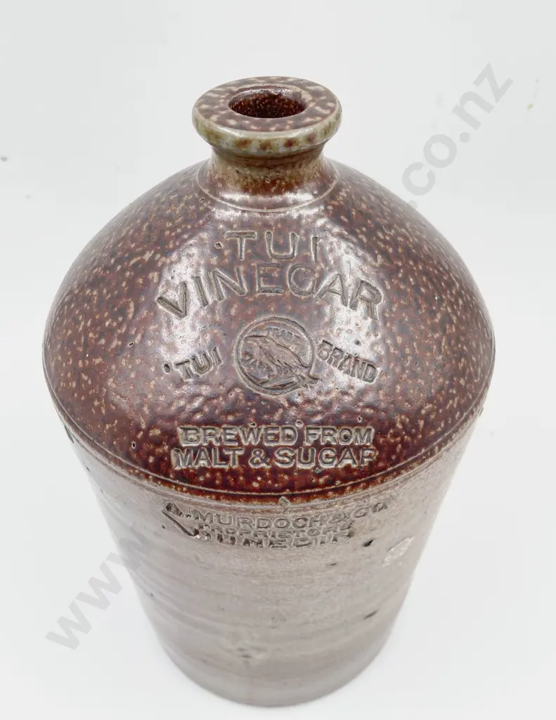 Murdoch & Co Dunedin Tui Vinegar Stoneware Bottle Image 1++