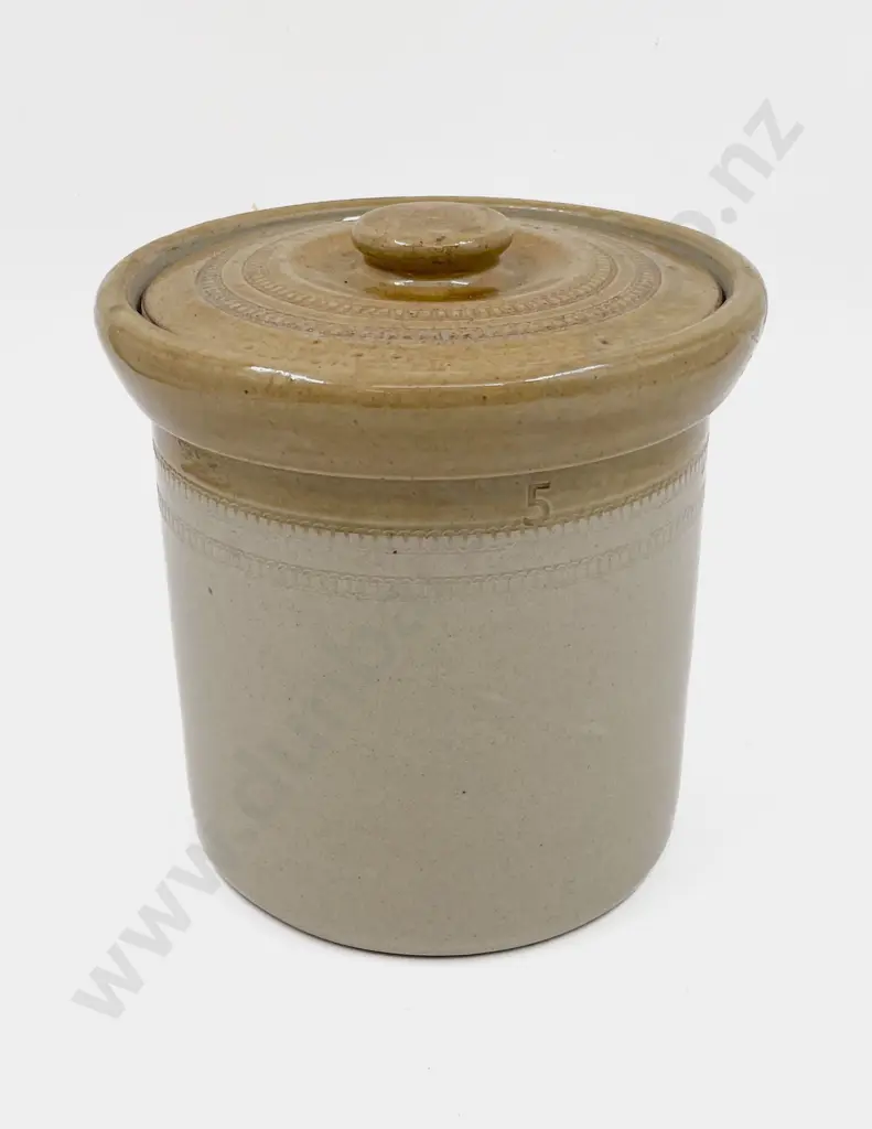 Stoneware Crock with Smaller Lidded Crock Image 1++