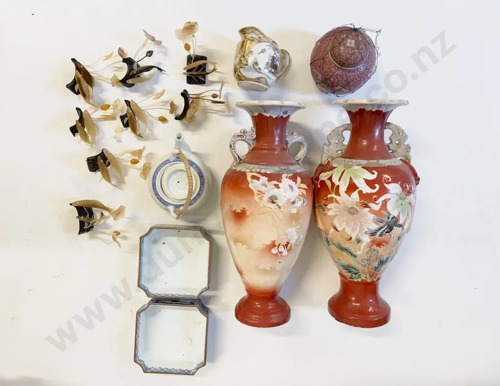 Pair of Chinese Vases & Assorted Ornaments Image 1++