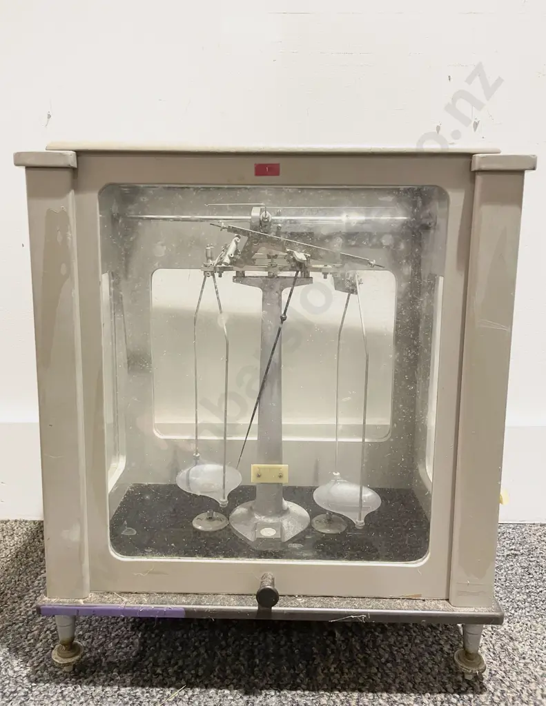 Vintage Scientific Scales in Glazed Case Image 1++