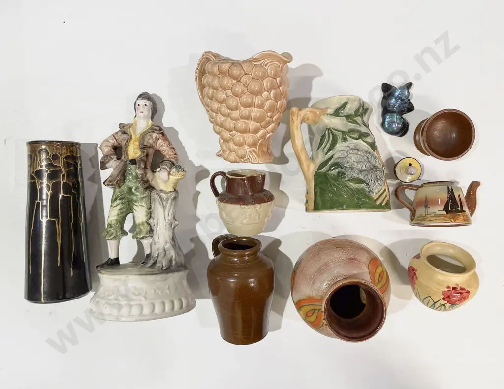 Quantity of Assorted China & Pottery Vases together with Large Figure Image 1++