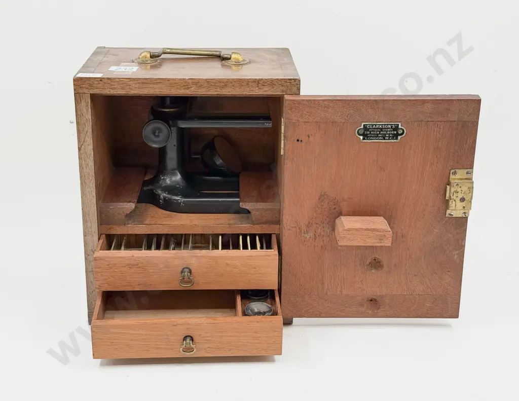 Cased Antique Botanical Dissection Microscope Image 1++