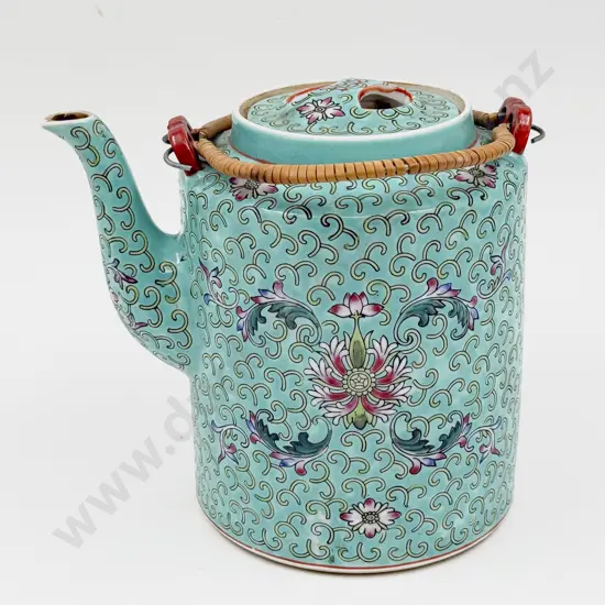 Chinese Teapot in Woven Presentation Basket