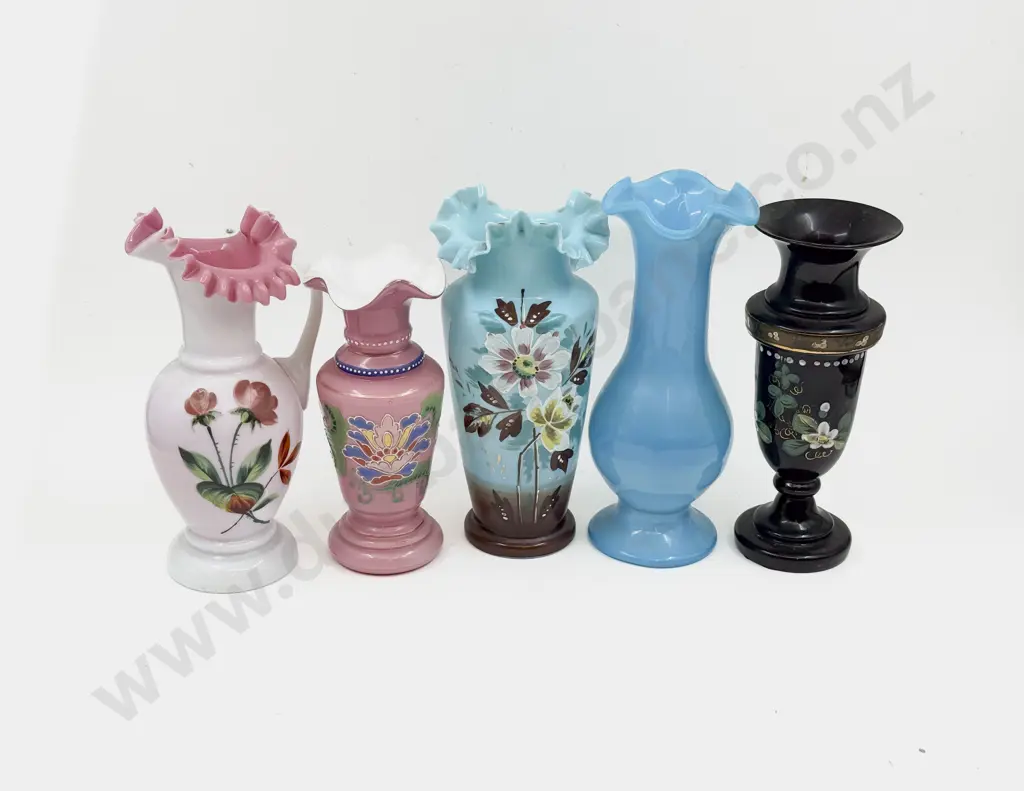 Five Assorted Glass Vases Image 1++