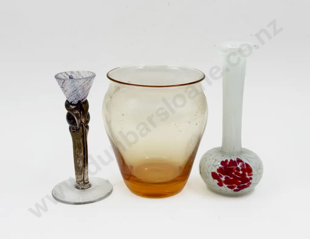 Whitefriars Vase & Two Other Pieces of Art Glass Image 1++