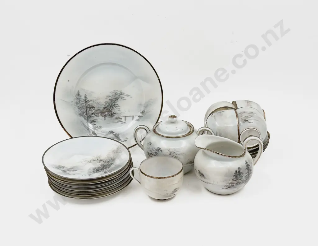 Japanese Eggshell Part Teaset Image 1++