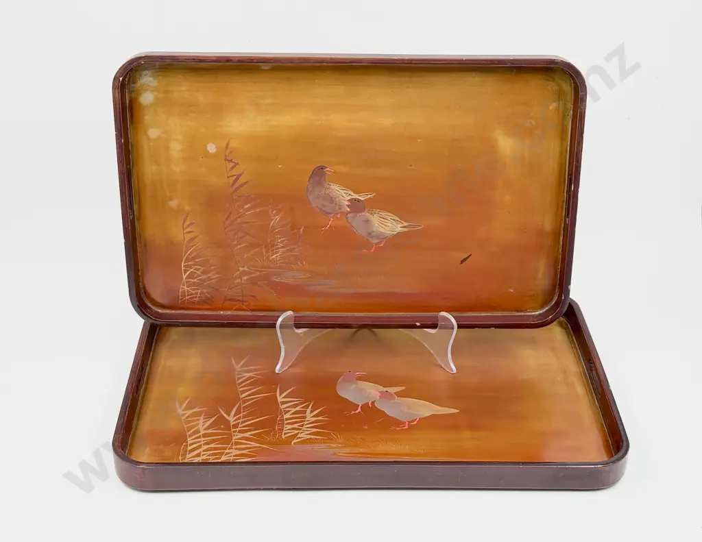 Graduated Pair of Lacquered Trays Image 1++