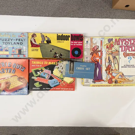 Carton of Assorted Vintage Board Games etc incl Mystery Date