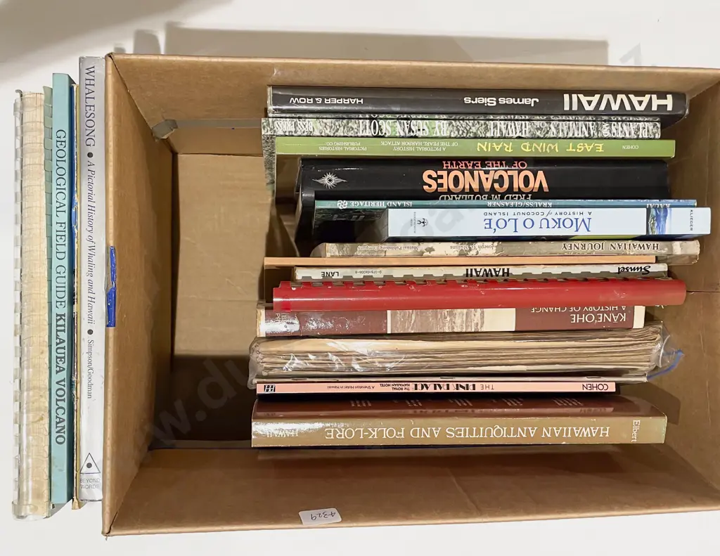 Box Quantity of Mostly Hawaiian Reference Books Image 1++