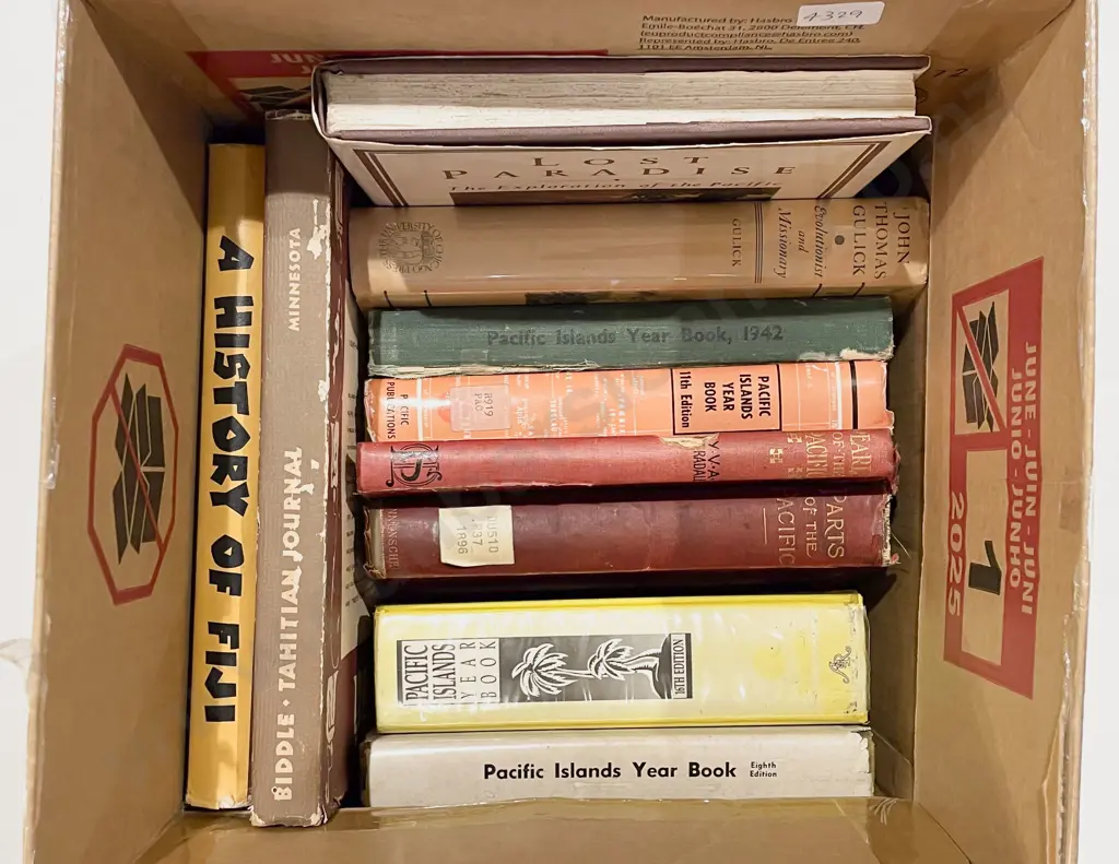 Box Quantity of Assorted Pacific Island Reference Books Image 1++