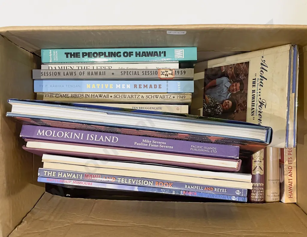 Box of Assorted Mostly Hawaiian Reference Books Image 1++