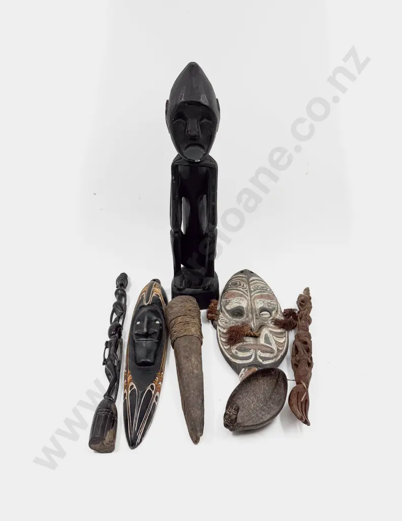 PNG African & Other Carved Masks Staffs & Various Image 1++