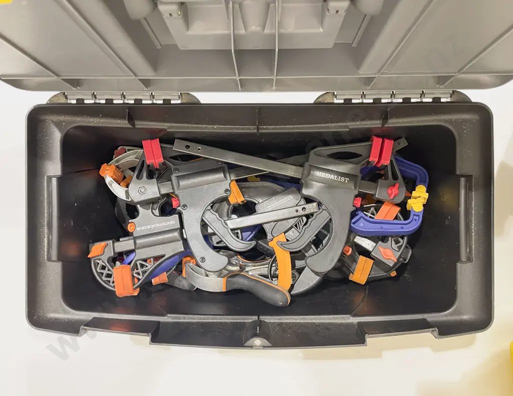 Stanley Tool Box & Assorted Modern Clamps Image 1++