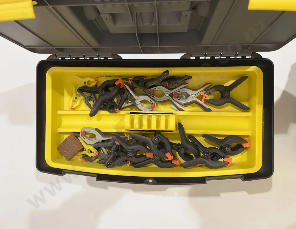Stanley Tool Box & Assorted Modern Clamps Image 1++