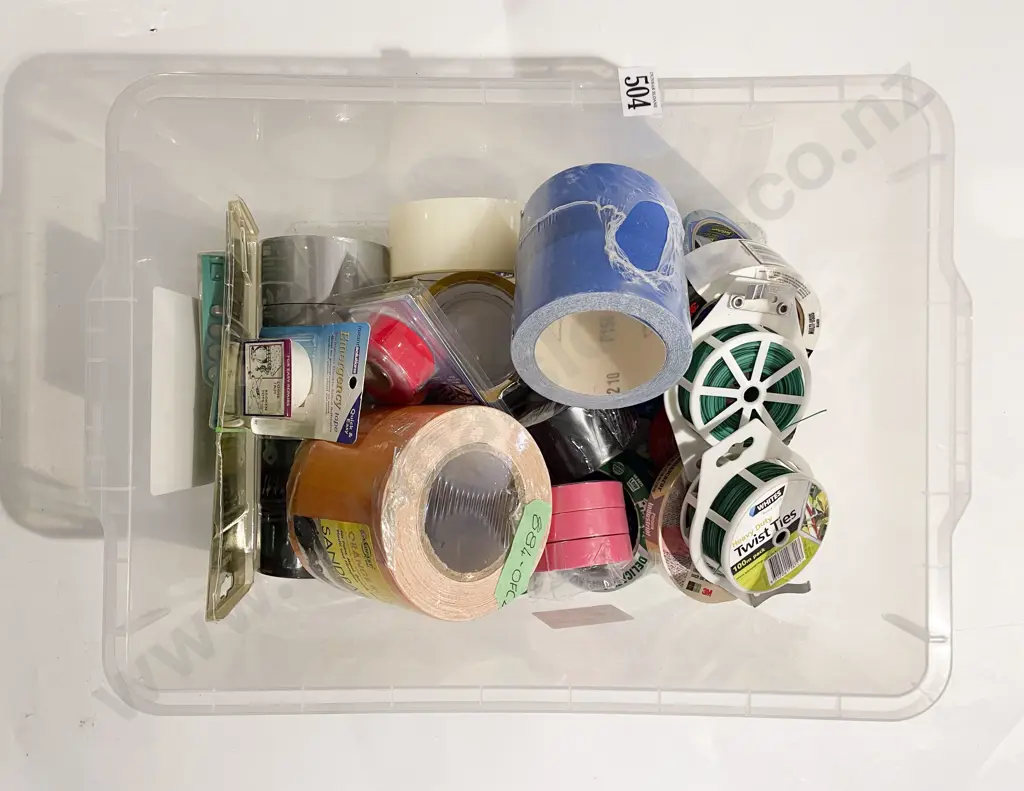 Tub of Assorted Mostly As New Tapes & Sandpaper etc Image 1++