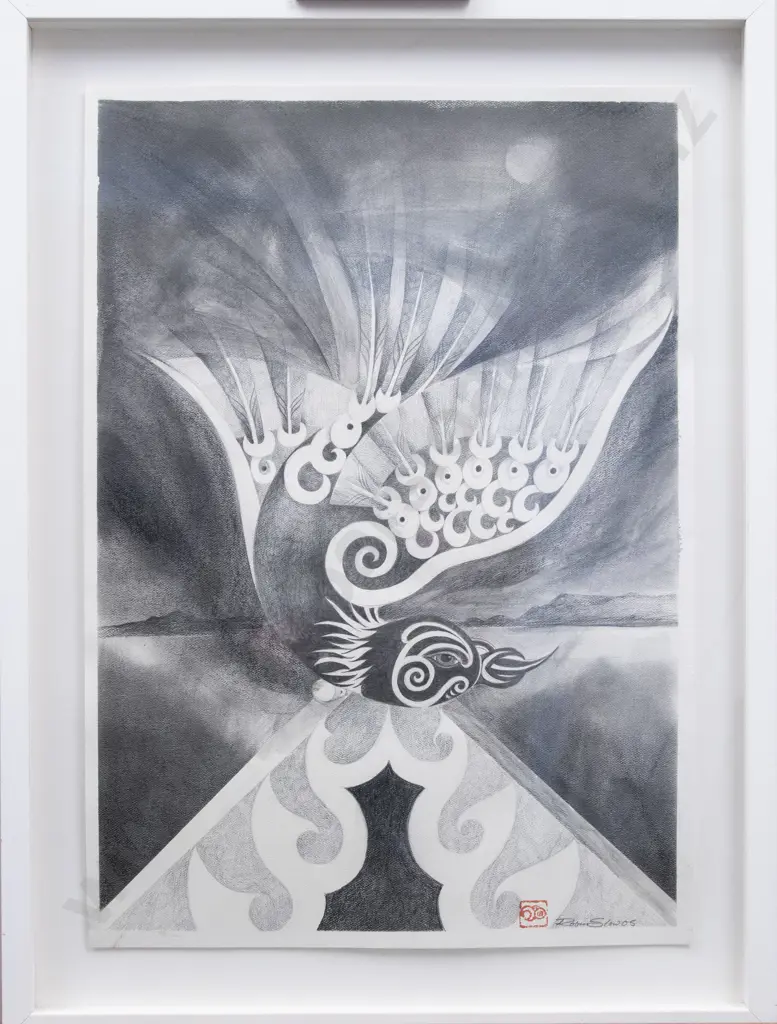 Robin Slow - Stylised Bird Study - Graphite & Watercolour on Paper Image 1++