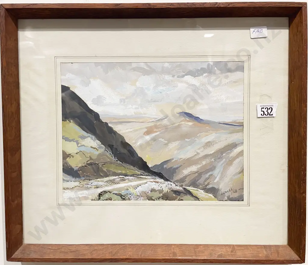 Signed Lomas - "Hill Top Scene" - Mixed Media Image 1++