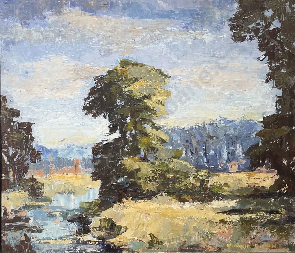 Queenie Aitken - Riverside Study - Oil on Canvas Image 1++