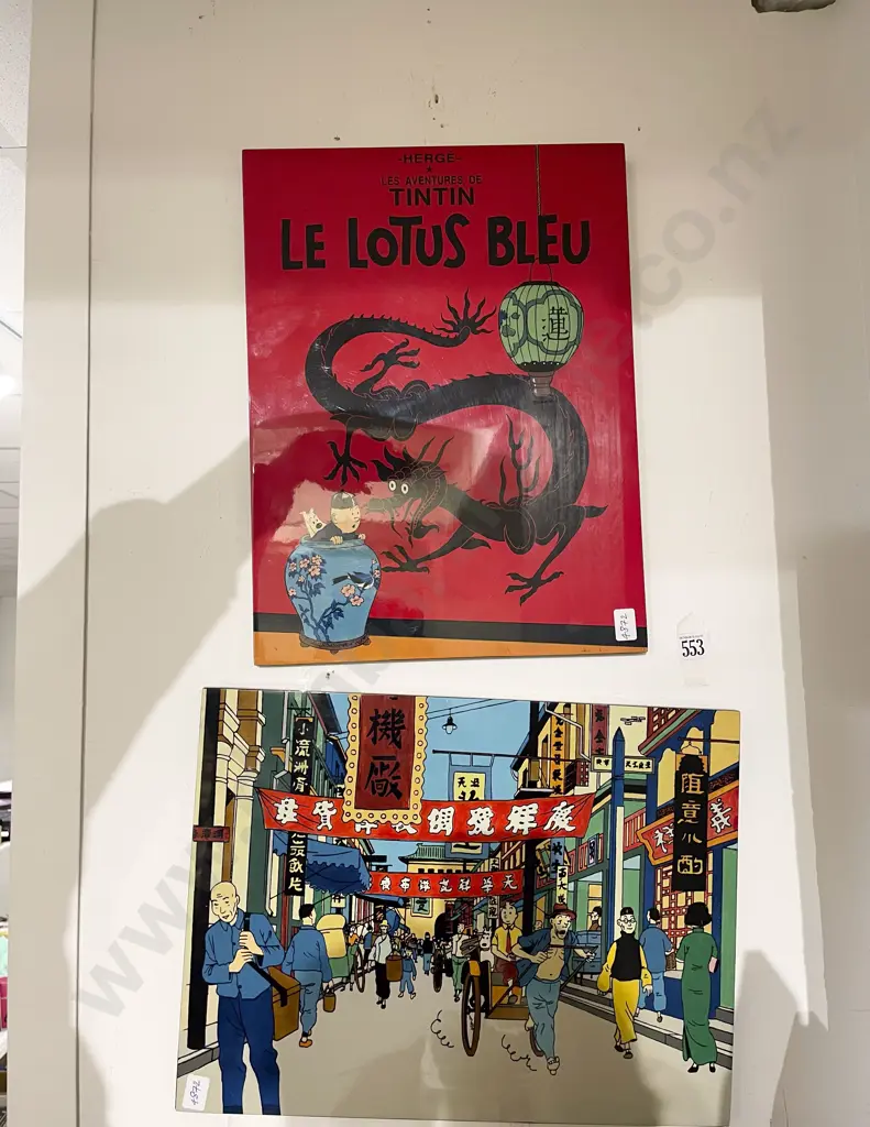 Two Lacquered TinTin Prints Image 1++