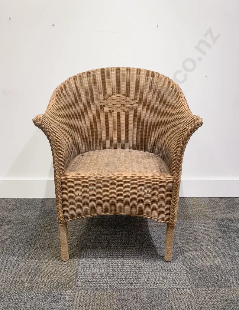 Lloyd Loom Type Woven Cane Conservatory Chair Image 1++
