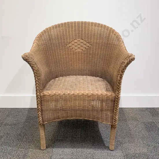 Lloyd Loom Type Woven Cane Conservatory Chair