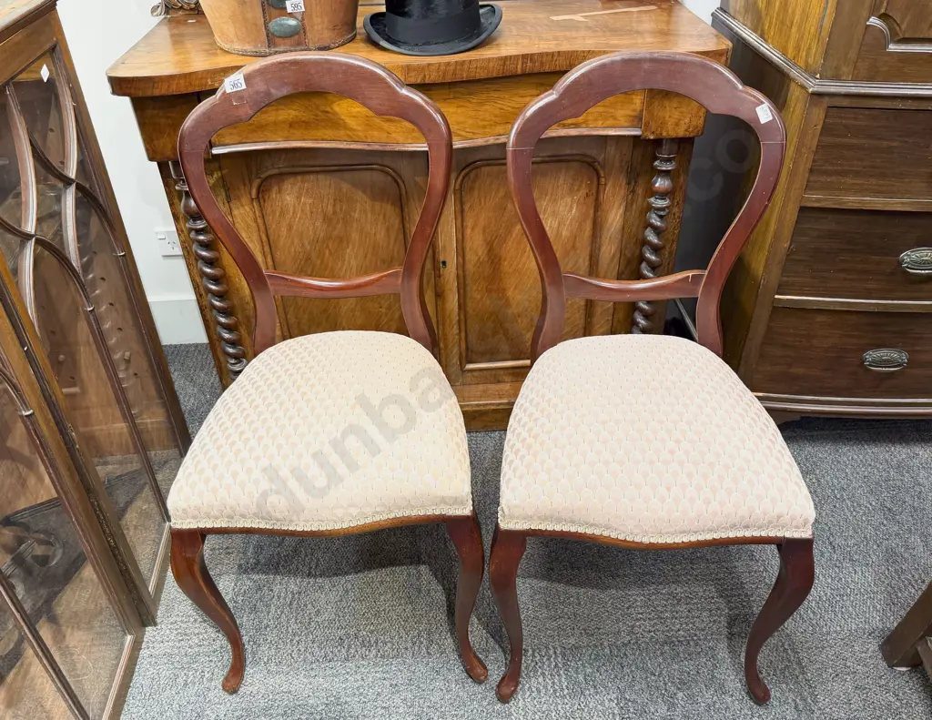 Pair of Mahogany Balloon Back Chairs Image 1++