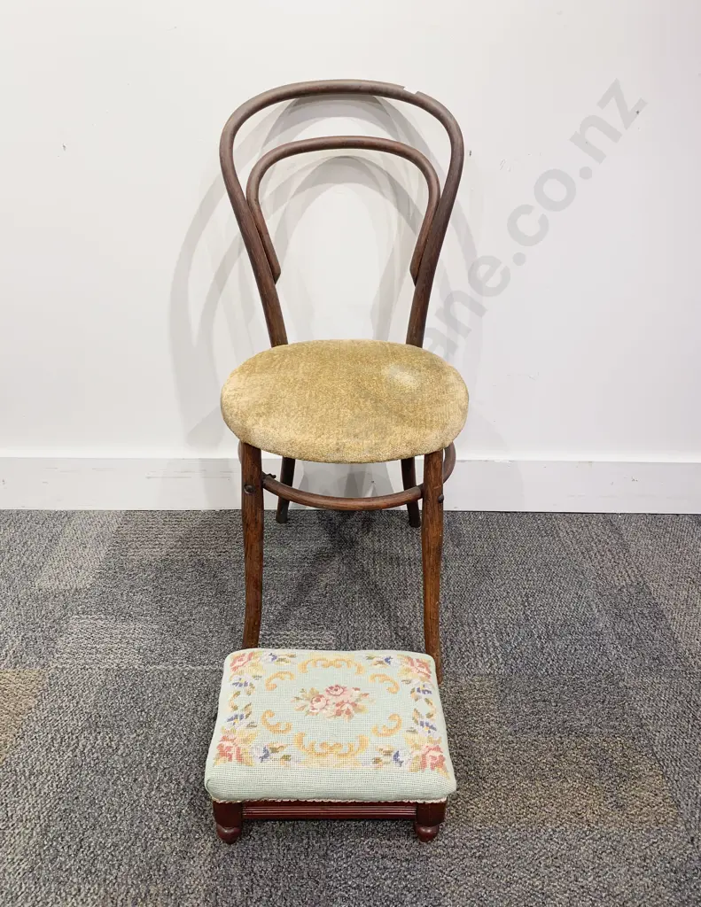 Bentwood Chair together with Tapestry Top Footstool Image 1++