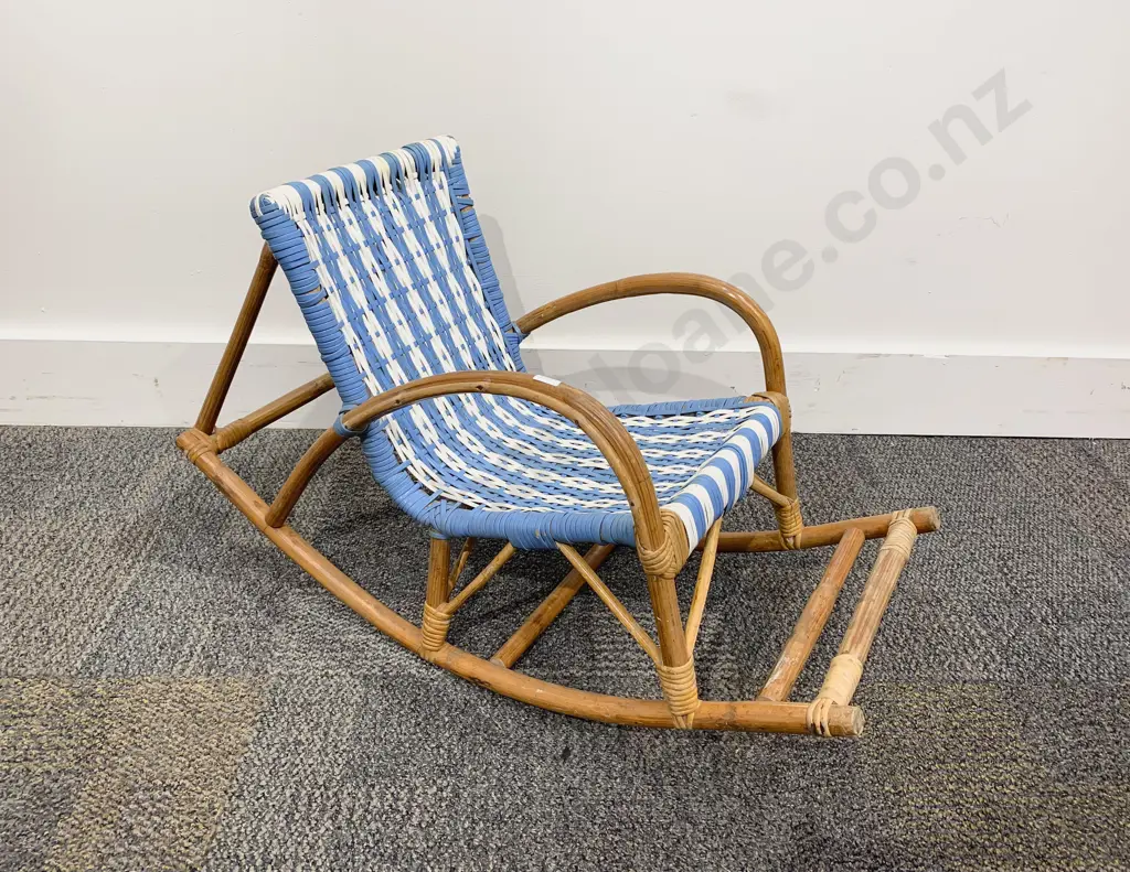 Vintage Child's Bamboo & Cane Rocking Chair Image 1++